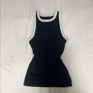 Black and White Sleeveless Top